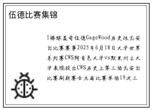 伍德比赛集锦